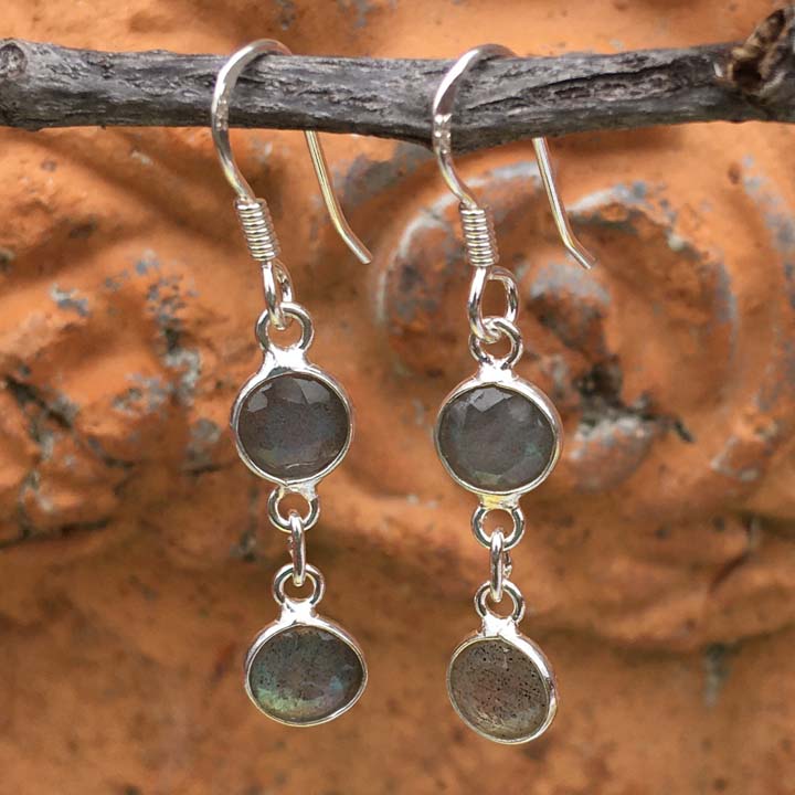 Labradorite Sterling Silver Earrings - Waterdrop