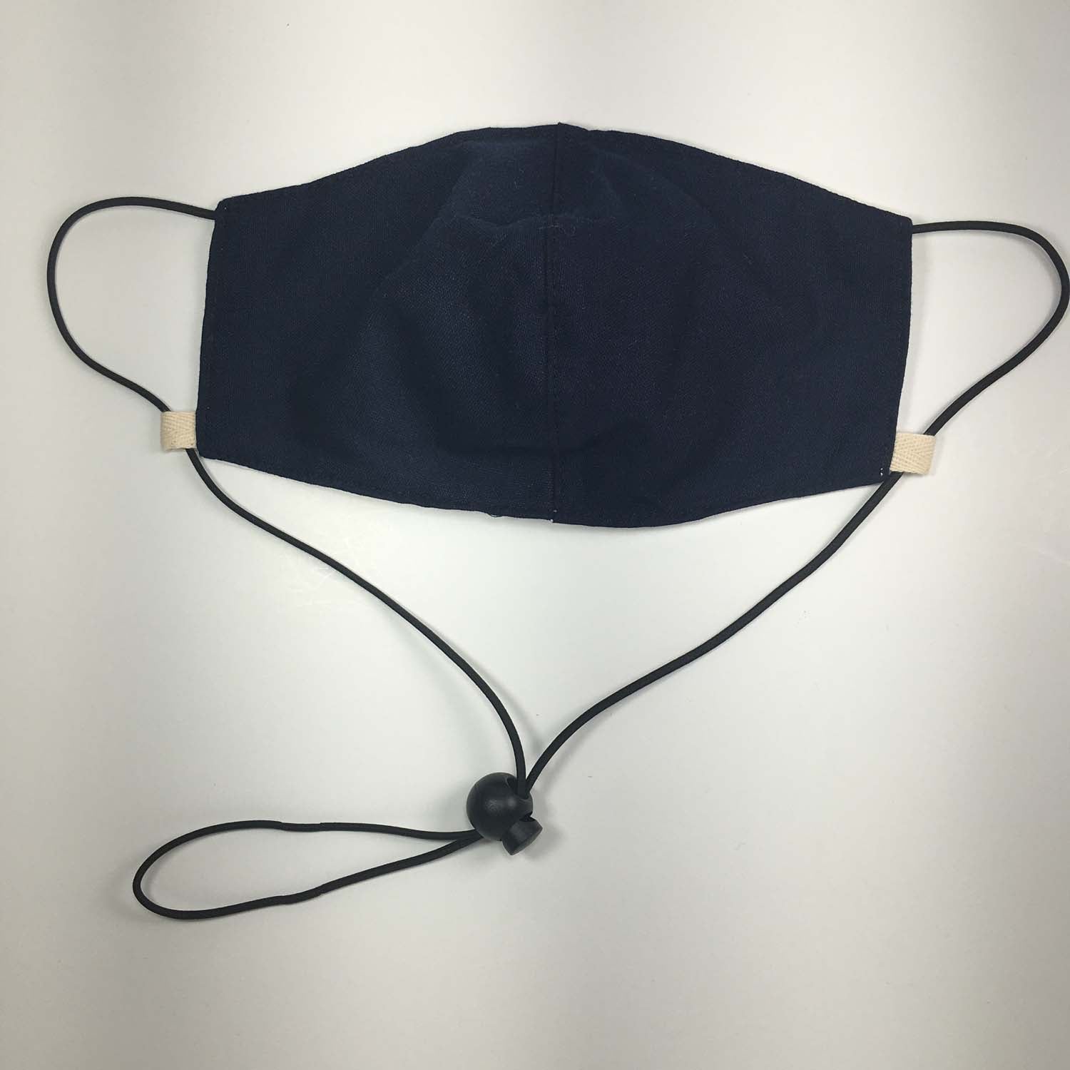 MEDIUM Oxford Cotton Adjustable Face Masks Filter Pocket - Navy