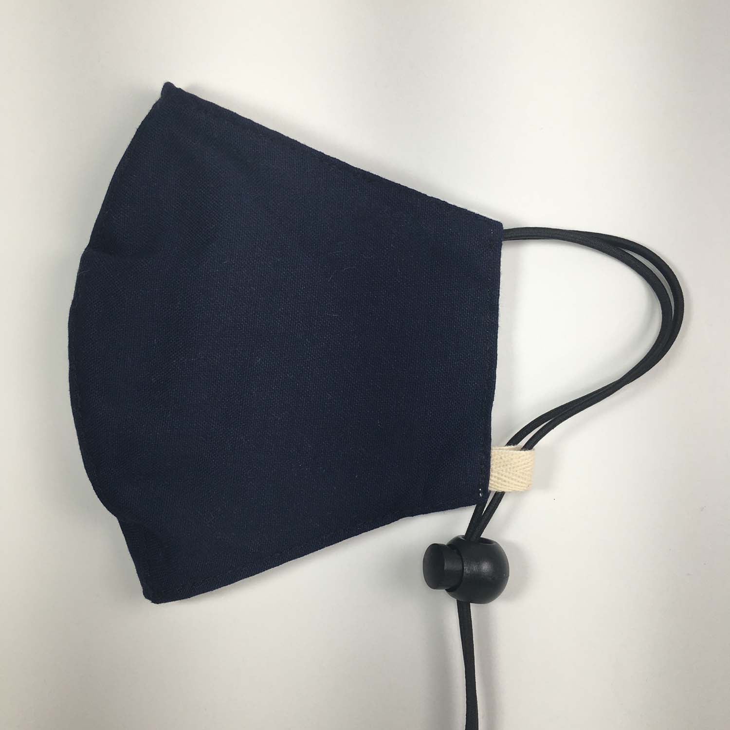 MEDIUM Oxford Cotton Adjustable Face Masks Filter Pocket - Navy