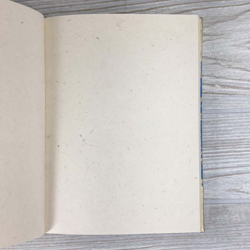 Handmade Lokta Paper Journal Floral Asian Inspired Cover - Gold / White
