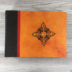 Handmade Paper Photo Album Journal - Small - Jewel Orange