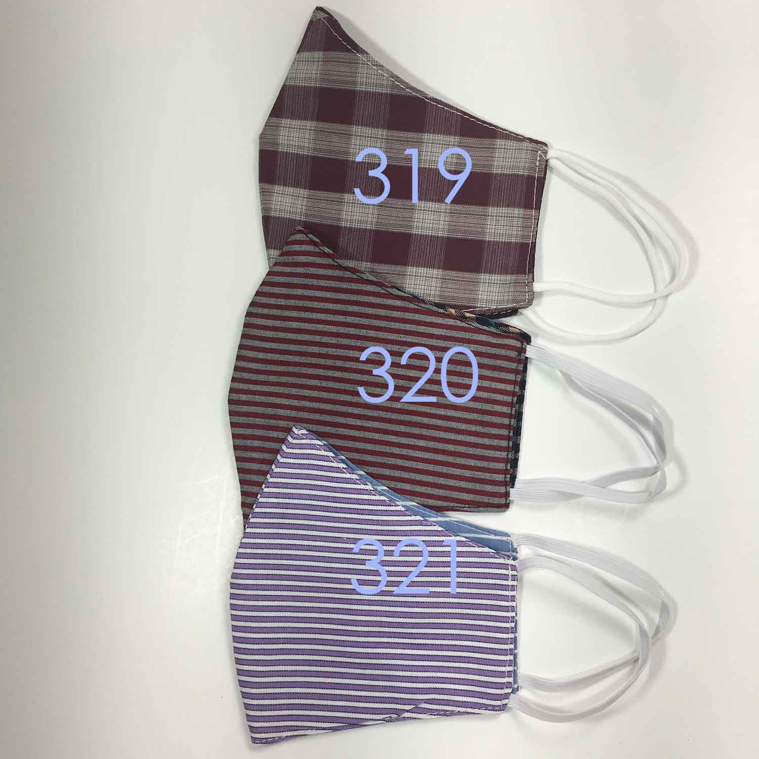 Handmade MEDIUM Cotton Face Masks - Reversible 3D - 319-321