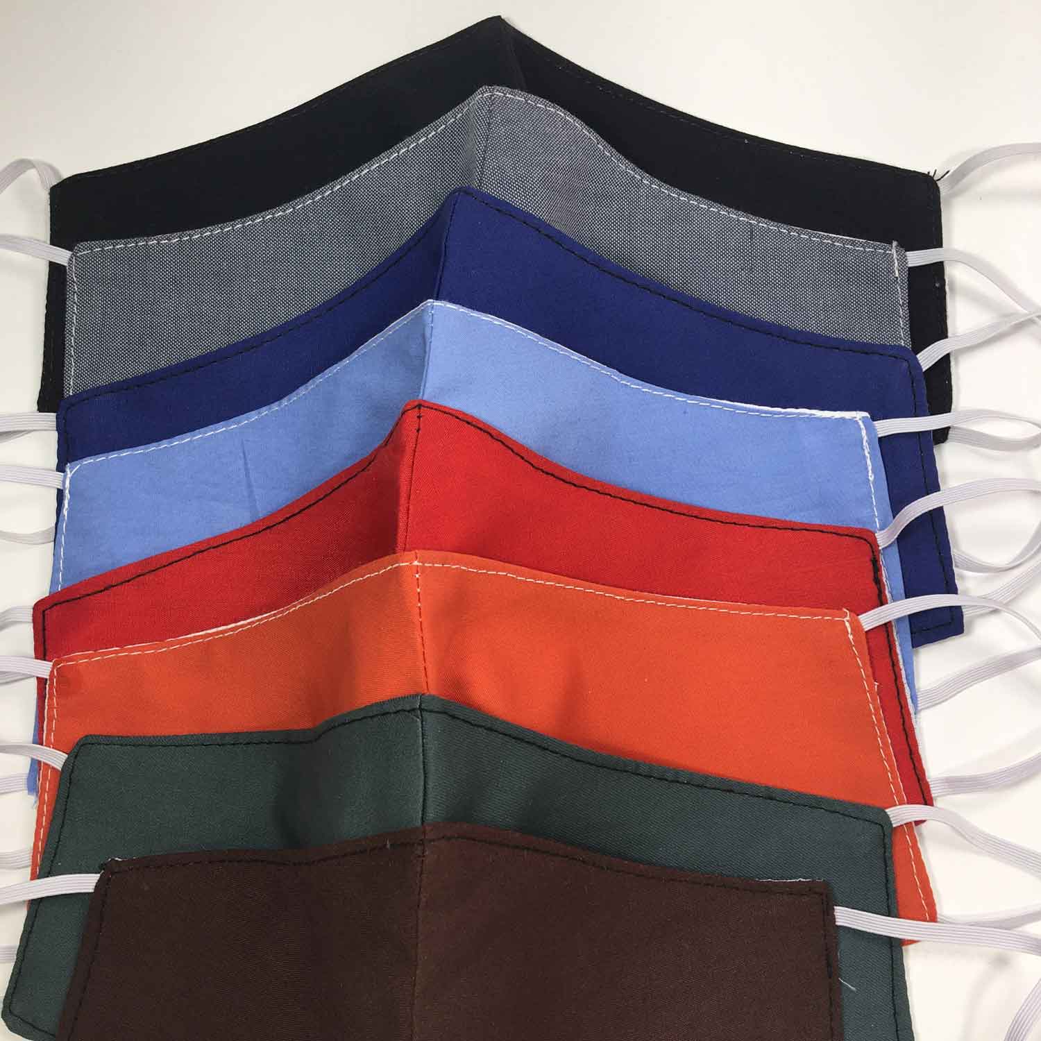 Handmade MEDIUM Cotton Face Masks - 3D - Solid Colors