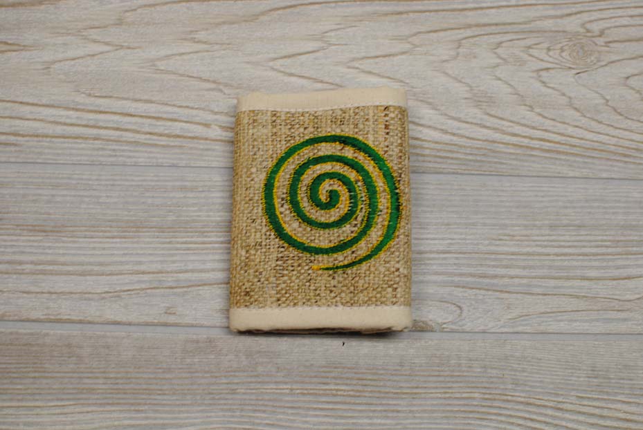 Hemp Bi-Fold Wallet - Green Swirl