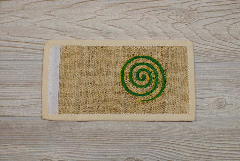 Hemp Bi-Fold Wallet - Green Swirl