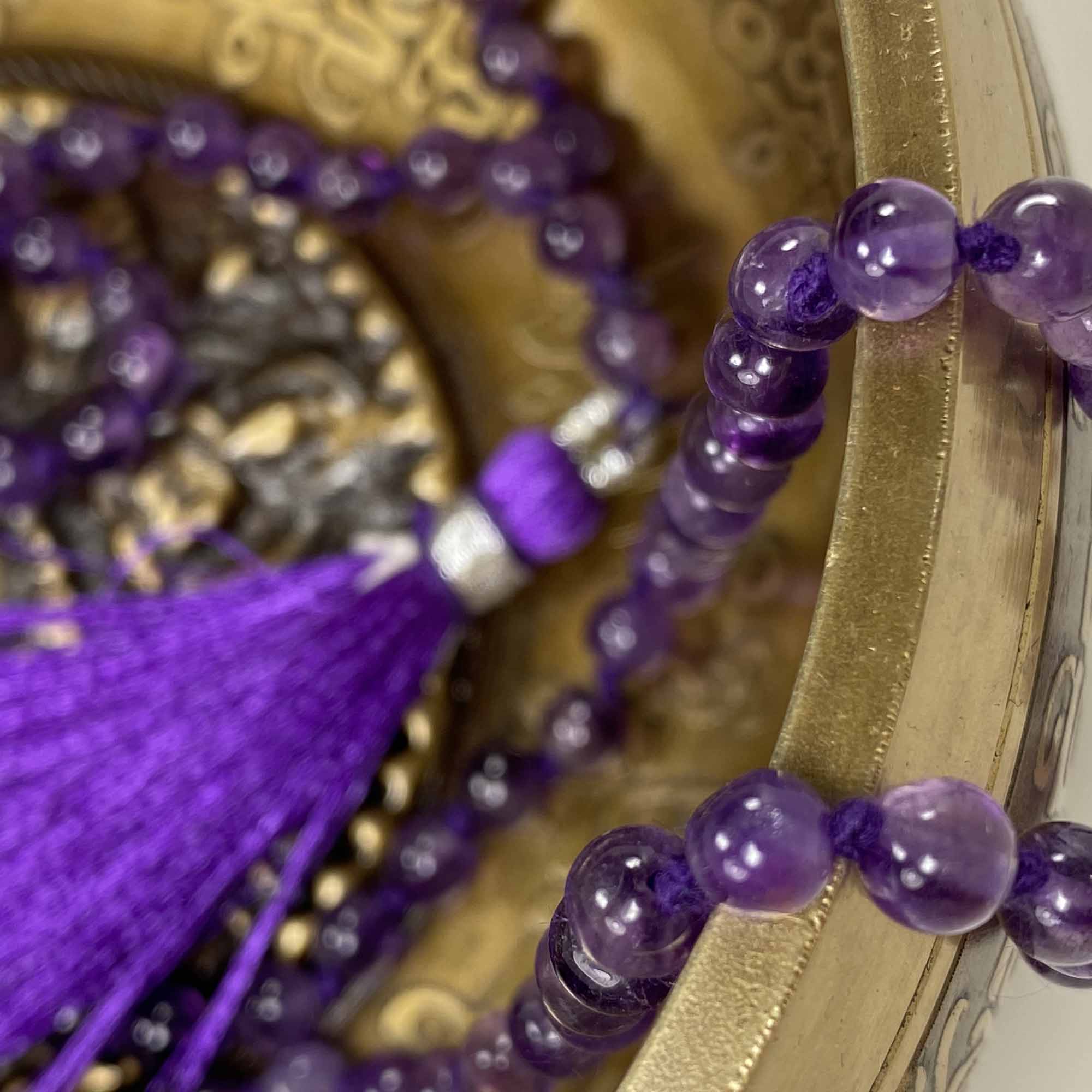 108 Japa Mala Meditation Necklace - Amethyst