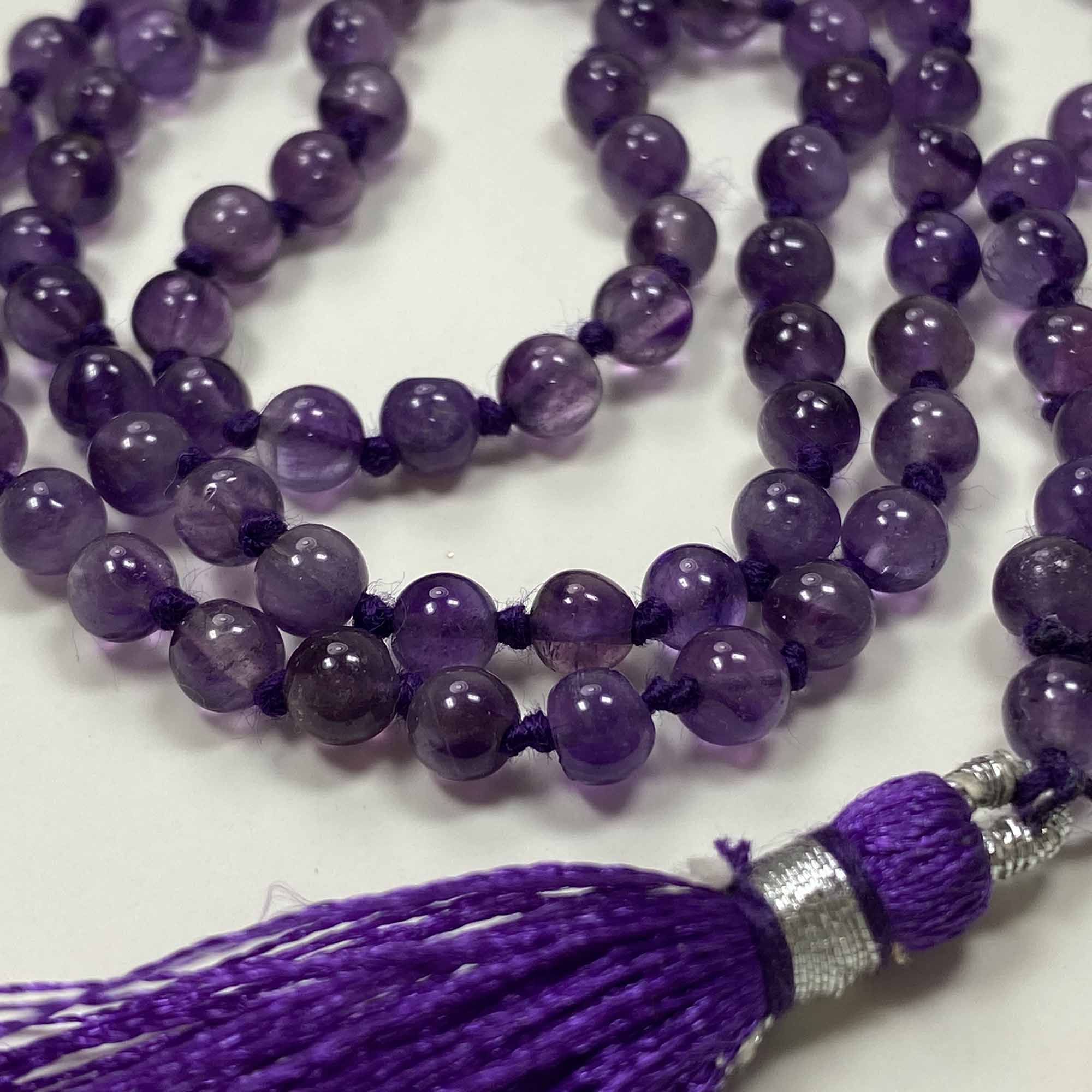 108 Japa Mala Meditation Necklace - Amethyst