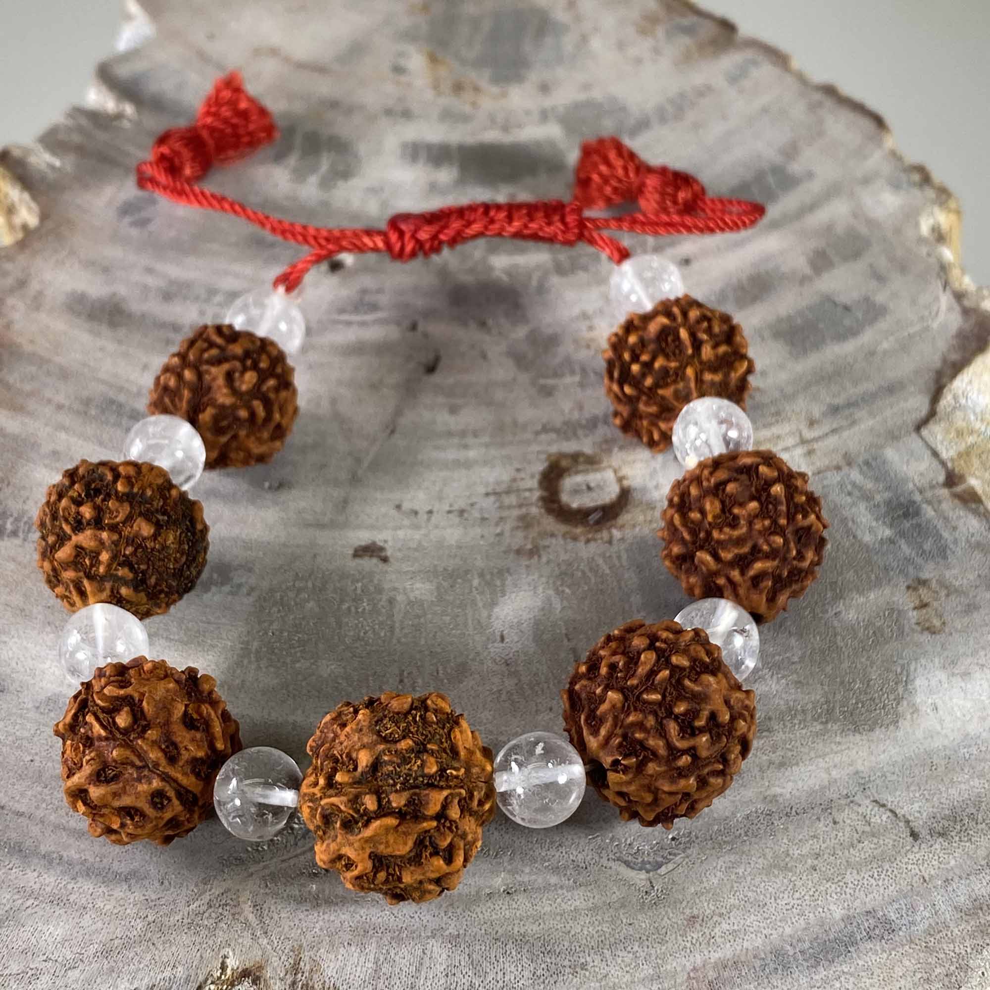 Rudrasksha & Quartz Crystal Bracelet