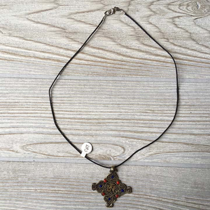 Tibetan Silver Pendant Necklace - Tibetan Om