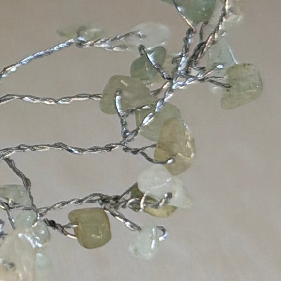 Green Aventurine Gemstone Tree of Life - 160 Beads - Bark Coated | Feng Shui Decor