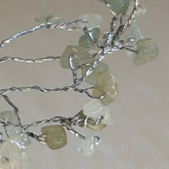 Green Aventurine Gemstone Tree of Life - 160 Beads - Bark Coated | Feng Shui Decor