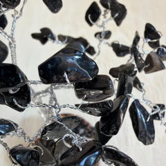 Obsidian Gemstone Tree of Life - 100 Beads | Feng Shui Decor