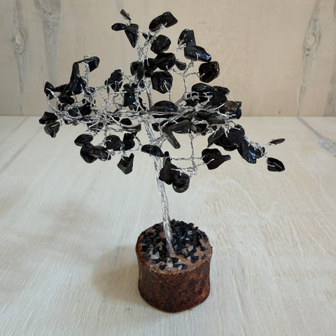 Obsidian Gemstone Tree of Life - 100 Beads | Feng Shui Decor