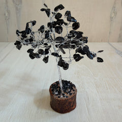 Obsidian Gemstone Tree of Life - 100 Beads | Feng Shui Decor