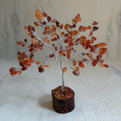 Carnelian Gemstone Tree of Life - 160 Beads | Feng Shui Decor