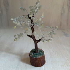 Green Aventurine Gemstone Tree of Life - 160 Beads - Bark Coated | Feng Shui Decor