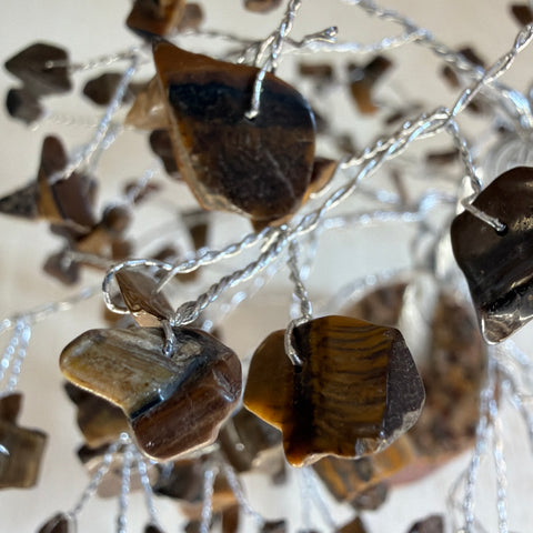 Tiger's Eye Gemstone Tree of Life - 160 Beads | Feng Shui Decor
