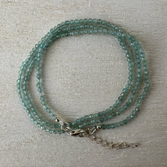 Apatite Gemstone Crystal Sterling Silver Necklace / Bracelet - 18"