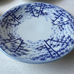 Vintage Yet New Japanese Porcelain Small Snack Dessert Plate - Bamboo Forest Motif - 5-1/4” - Set of 4