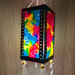 Handmade Mulberry Paper Hanging Lantern - Flowers