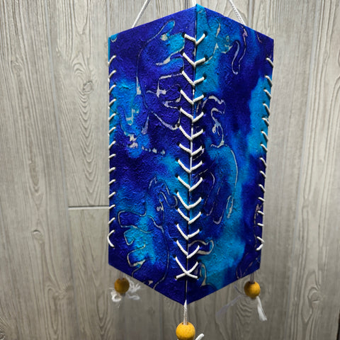 Handmade Mulberry Paper Hanging Lantern - Blue Elephant