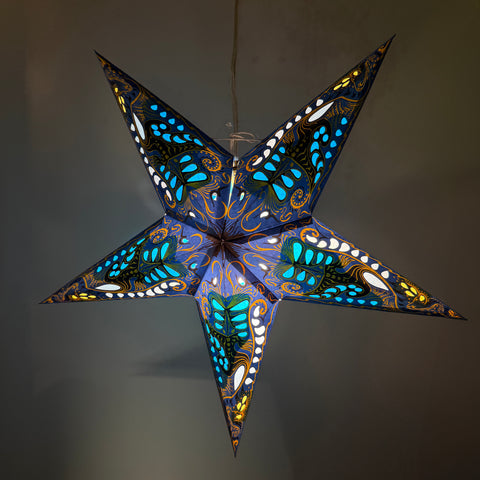 Origami Paper Star Lantern - Blue Apatite