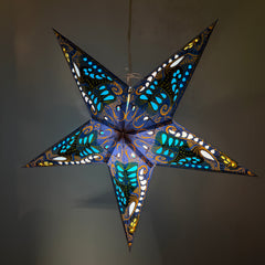 Origami Paper Star Lantern - Blue Apatite