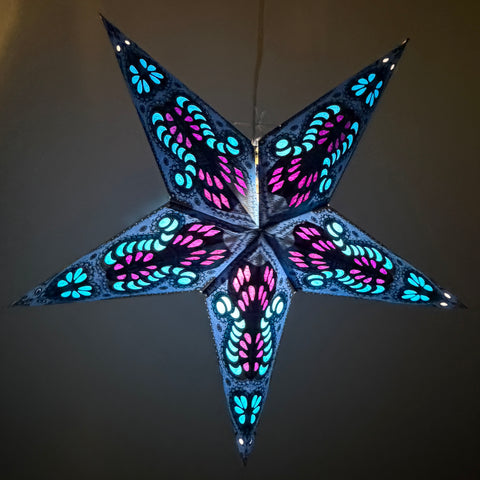 Origami Paper Star Lantern - Midnight Amethyst