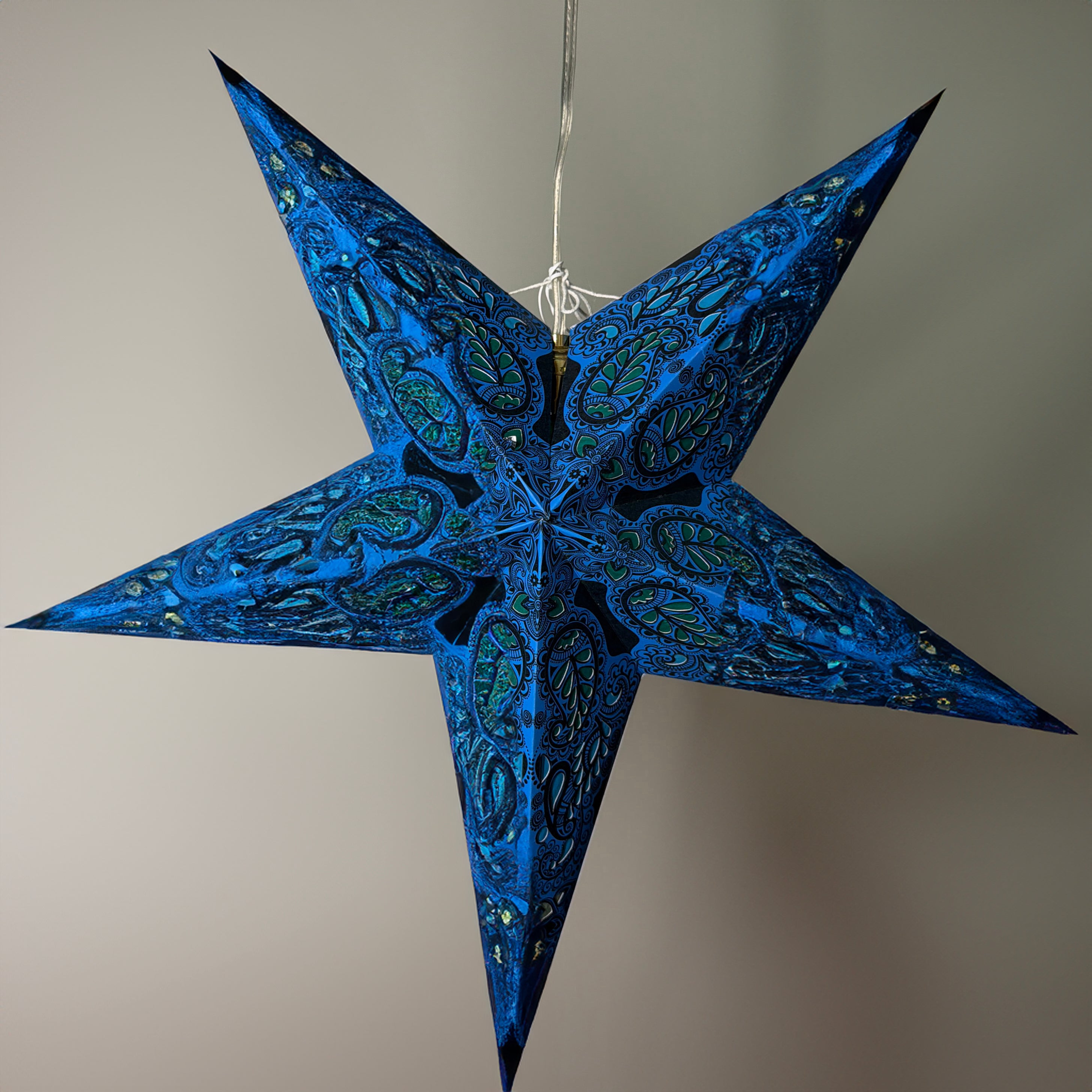 Origami Paper Star Lantern - Lapis Jade