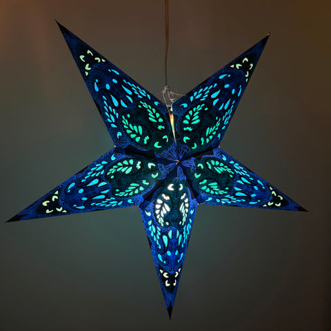Origami Paper Star Lantern - Lapis Jade