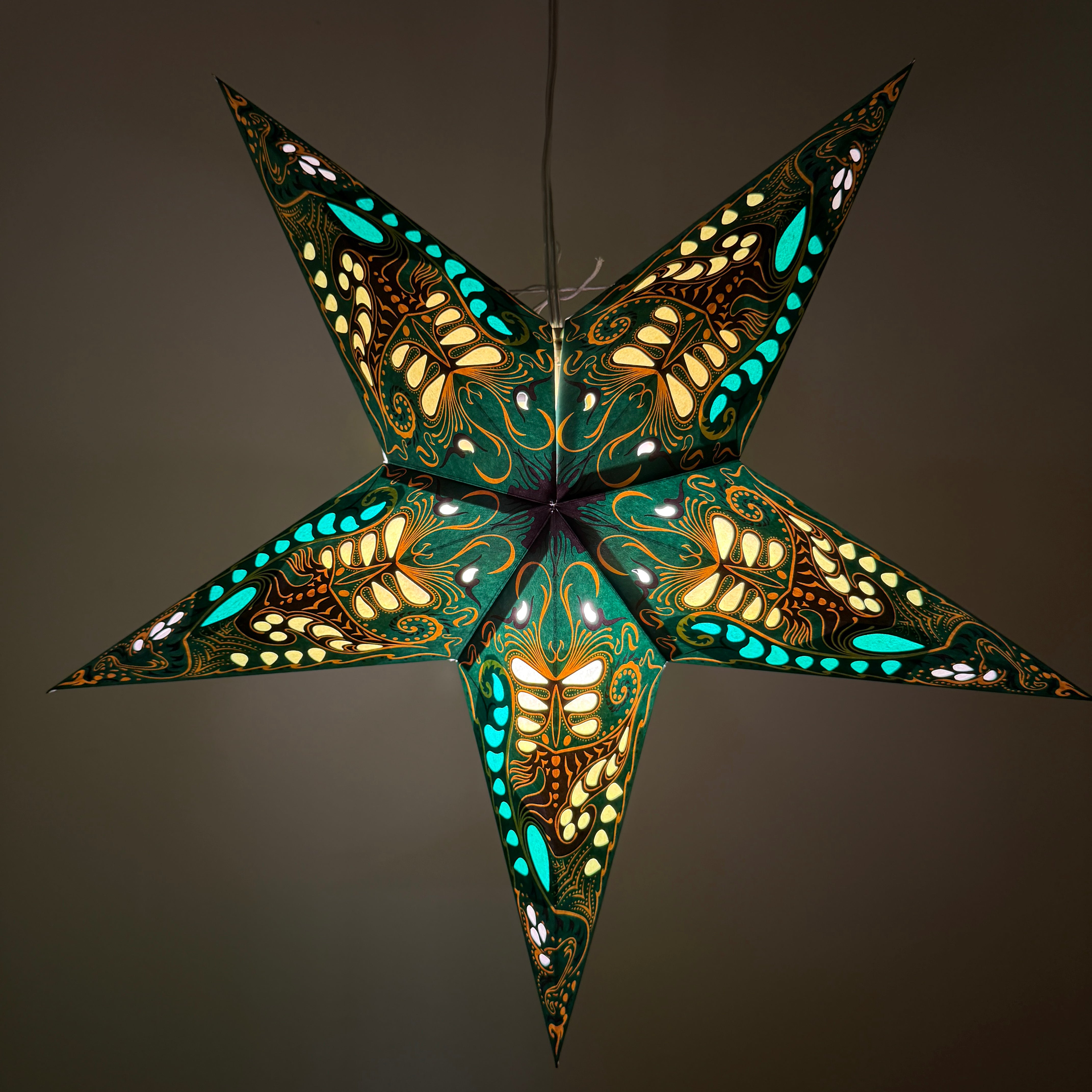 Origami Paper Star Lantern - Green Harmony