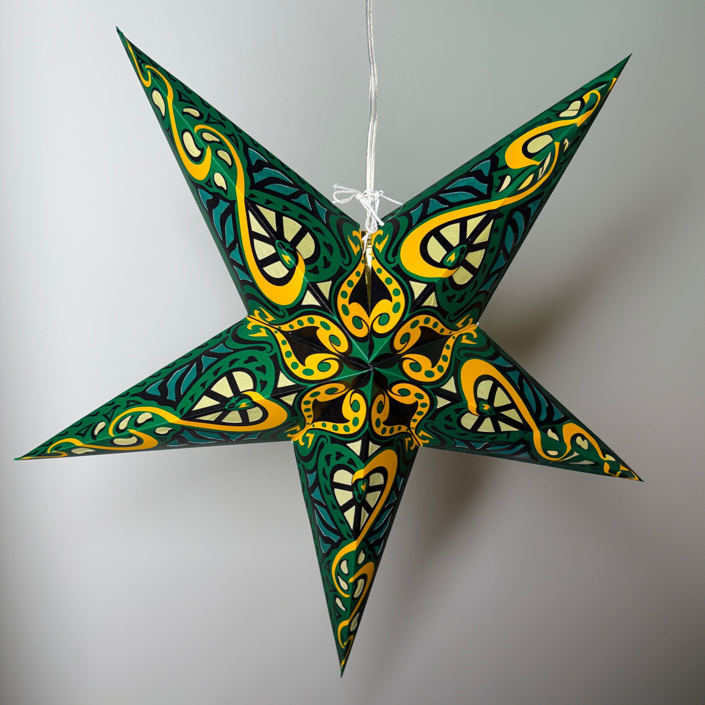 Origami Paper Star Lantern - Emerald Lotus