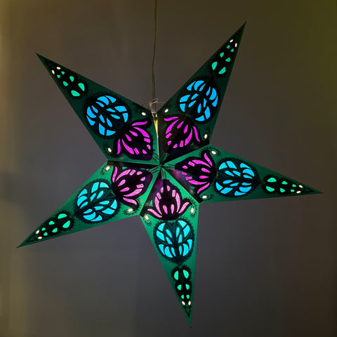 Origami Paper Star Lantern - Enchanted Green