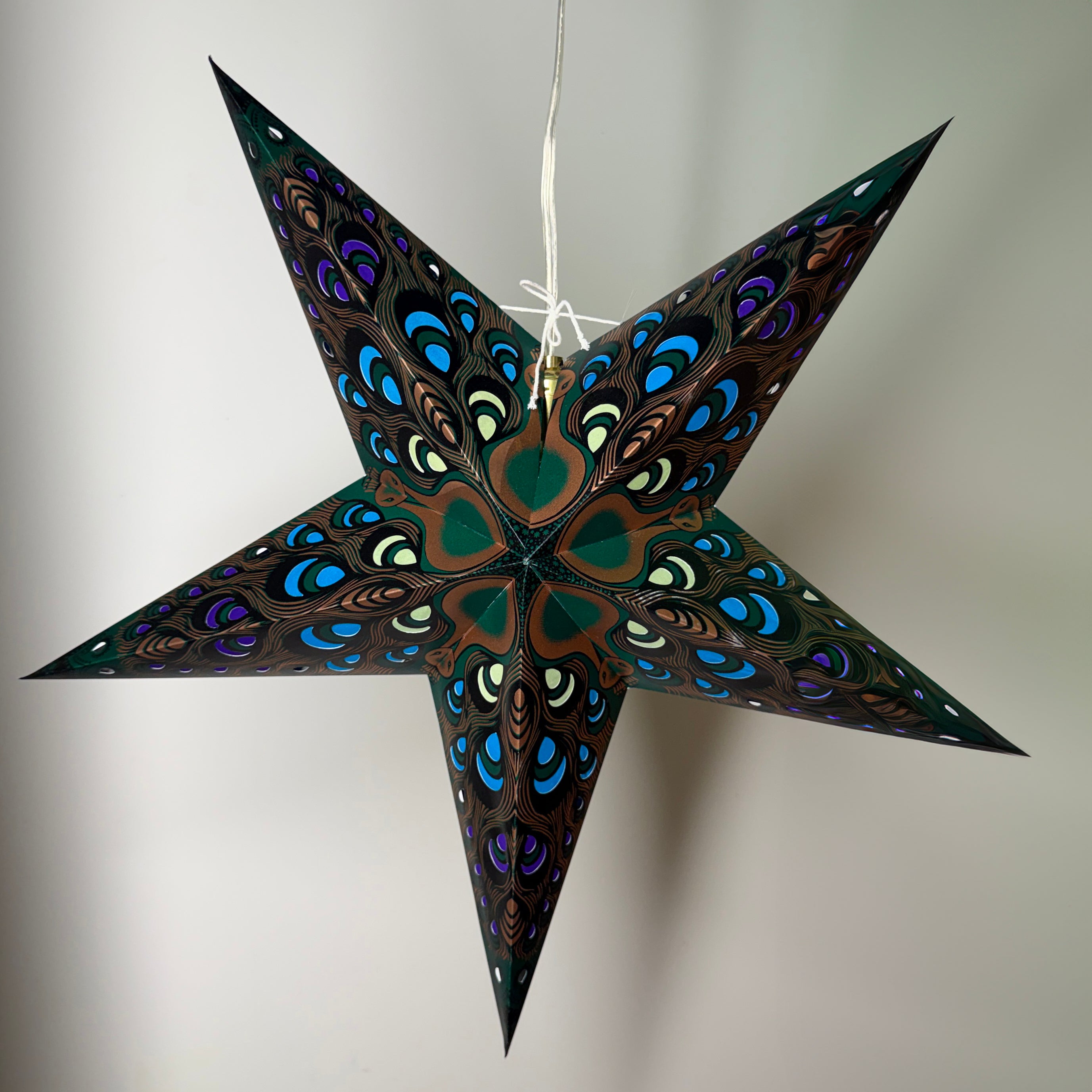 Origami Paper Star Lantern - Divine Peacock