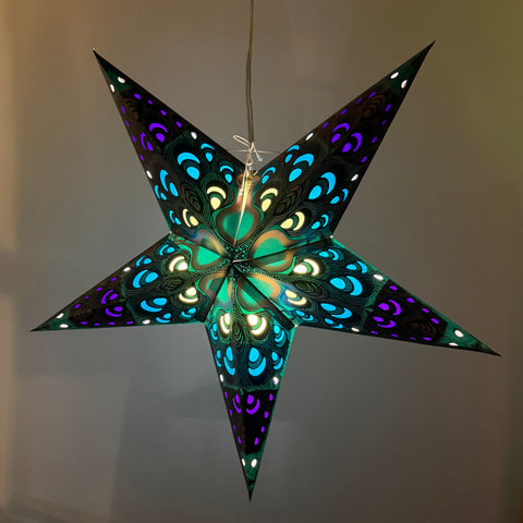 Origami Paper Star Lantern - Divine Peacock