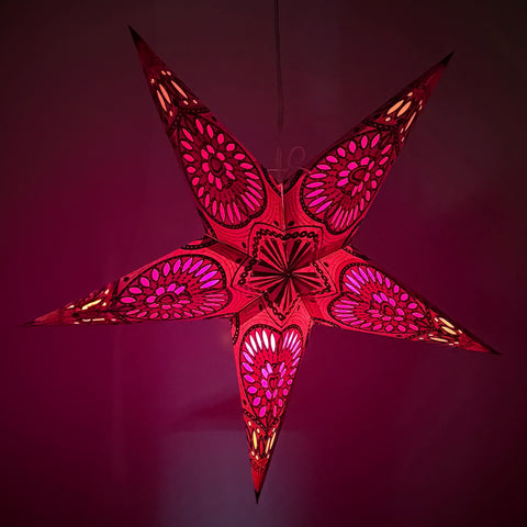Origami Paper Star Lantern - Pink Lotus