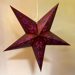 Origami Paper Star Lantern - Royal Garnet