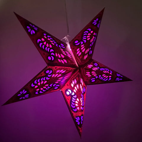 Origami Paper Star Lantern - Royal Garnet
