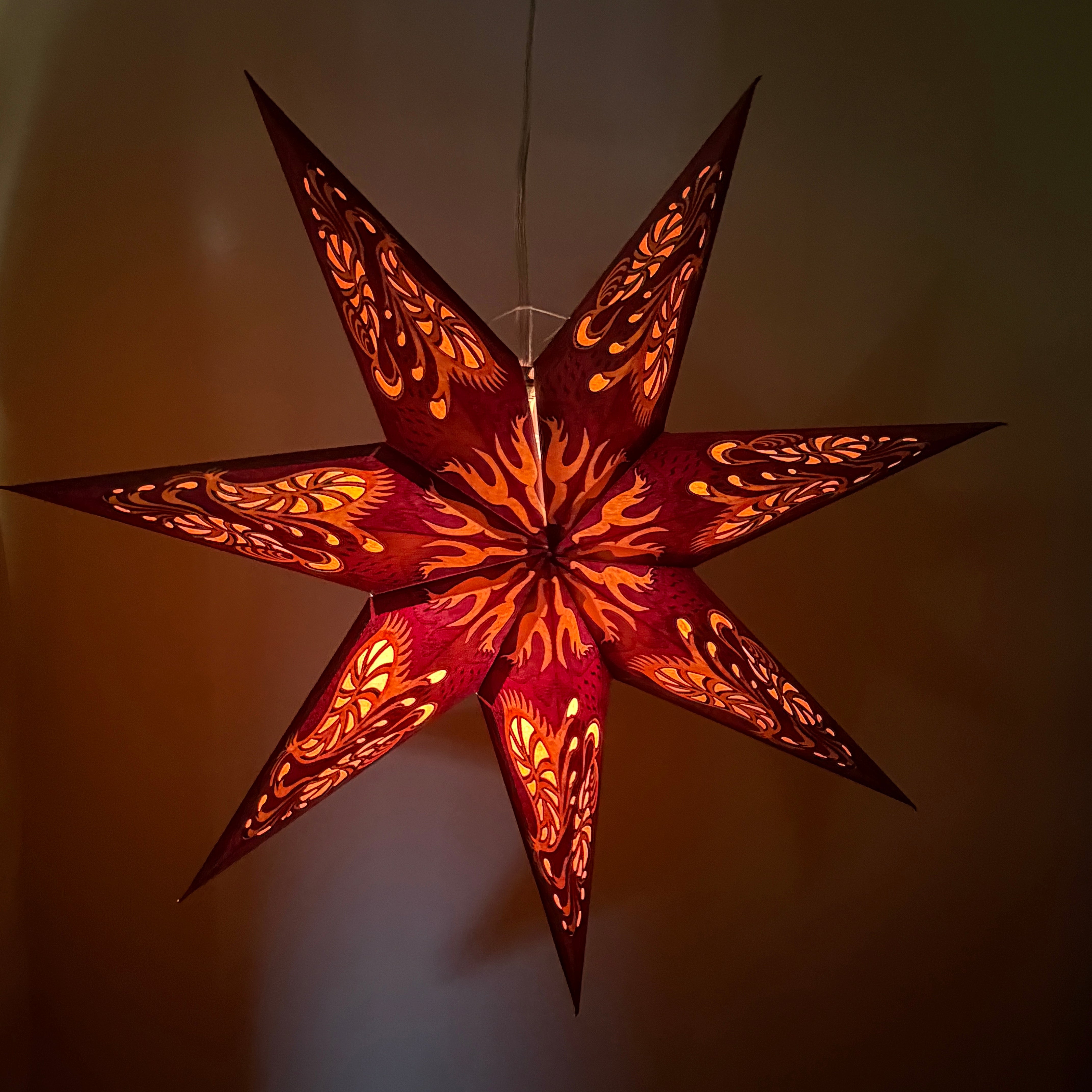 Origami Paper Star Lantern - 7-Point Sunset