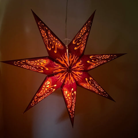 Origami Paper Star Lantern - 7-Point Sunset