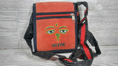 Small Orange Cotton Bag- Handmade in Nepal