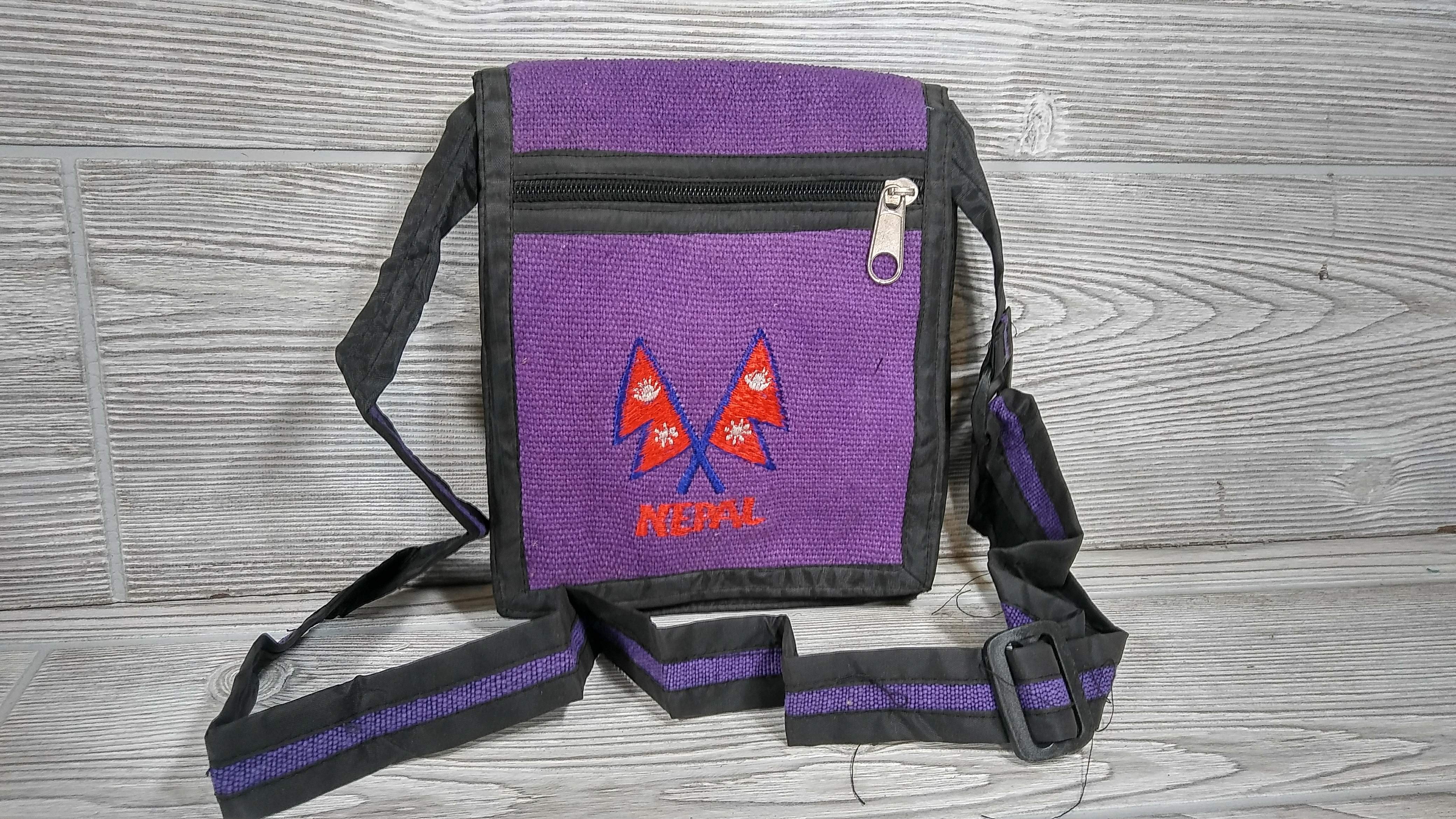 Small Purple Cotton Bag- Handmade in Nepal