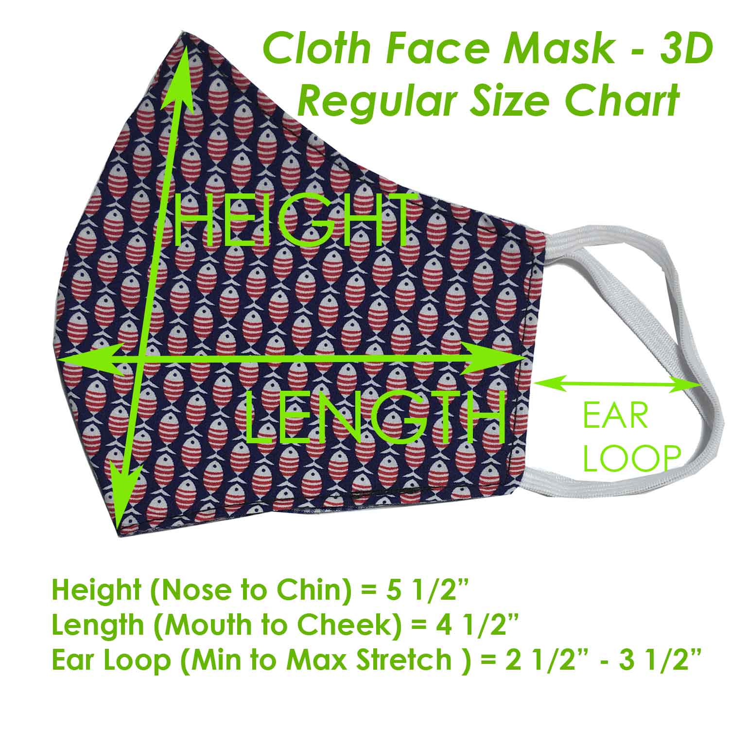 Handmade MEDIUM Cotton Face Masks - Reversible 3D - 310-312