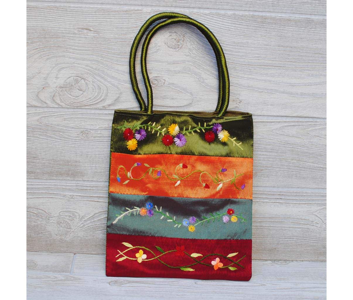 Silk Floral Embroidery Bag 111