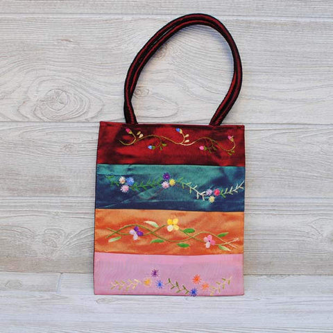 Silk Floral Embroidery Bag 110