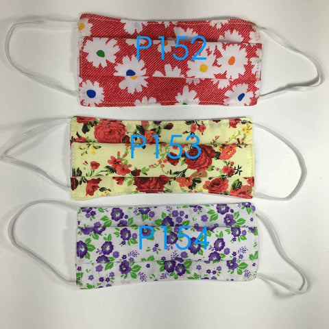 Handmade SMALL KIDS Cloth Face Masks - Pleated - P152-P154