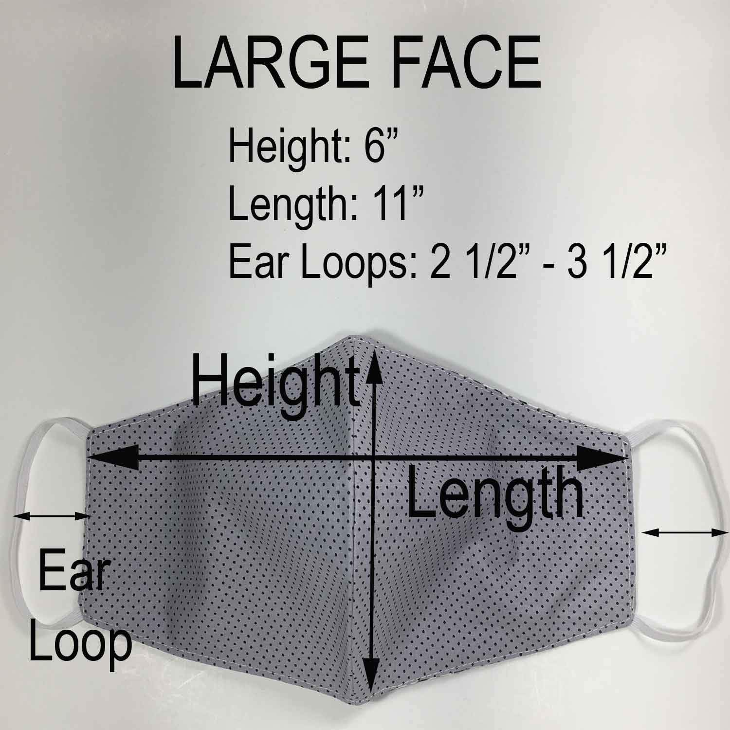 LARGE Cotton Fabric Face Masks - Reversible 3D - L170