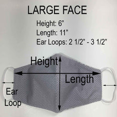 Handmade LARGE Cotton Fabric Face Masks - Reversible 3D - L165