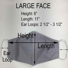 LARGE Cotton Fabric Face Masks - Reversible 3D - L183