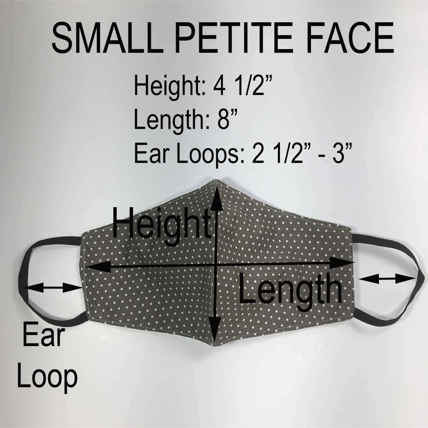Handmade SMALL Cotton Face Masks with Filter Insert Pocket - 3D - S109-S111